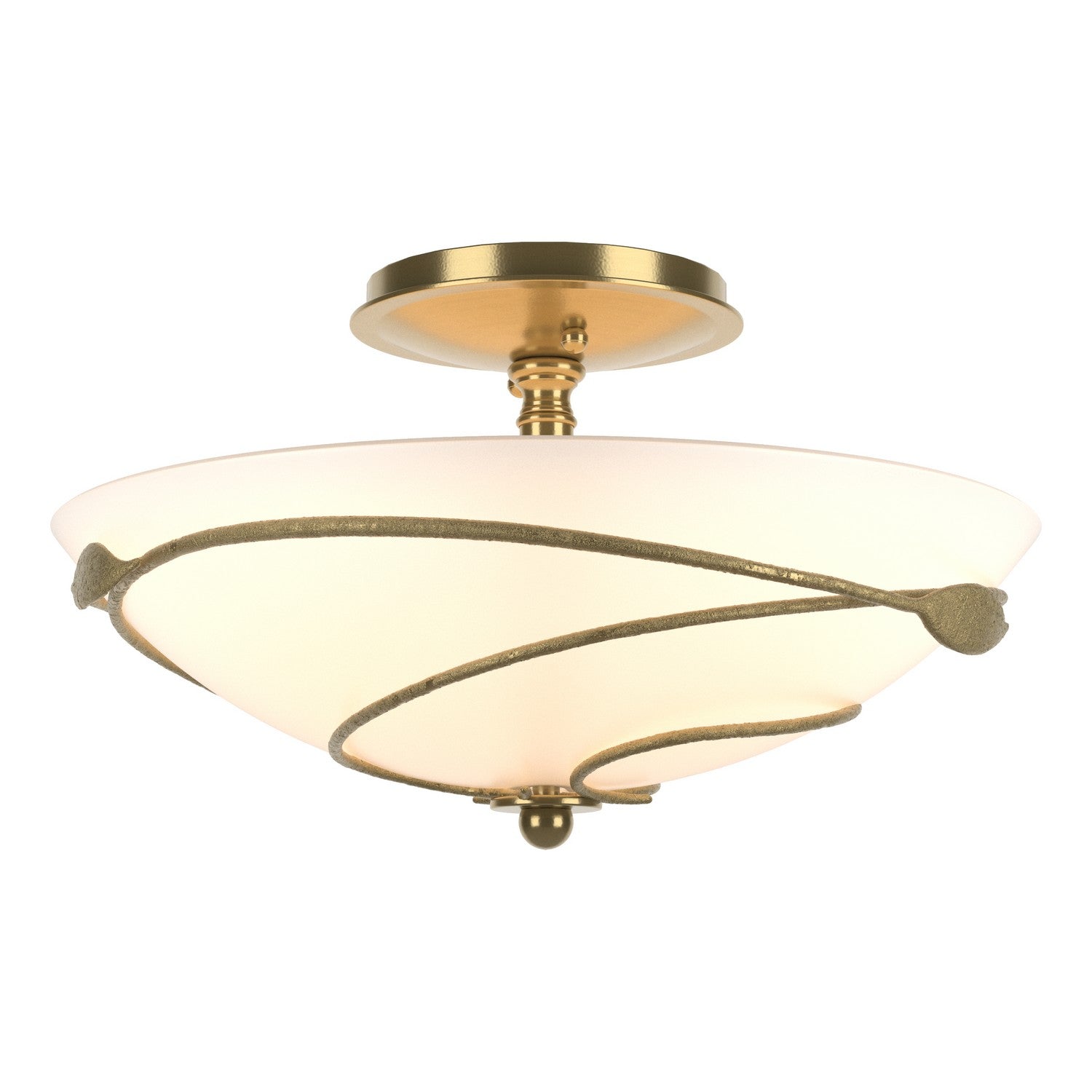 Hubbardton Forge - 126712-SKT-86-GG0048 - Two Light Semi-Flush Mount - Leaf - Modern Brass