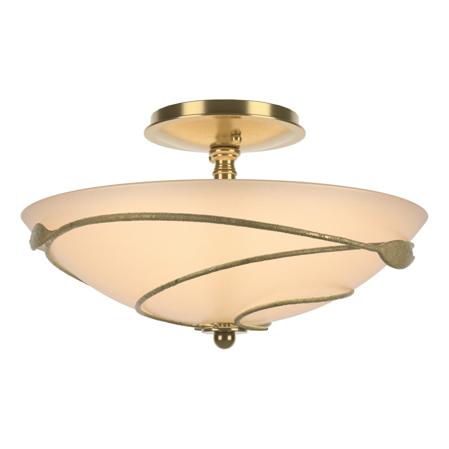 Hubbardton Forge - 126712-SKT-86-SS0048 - Two Light Semi-Flush Mount - Leaf - Modern Brass