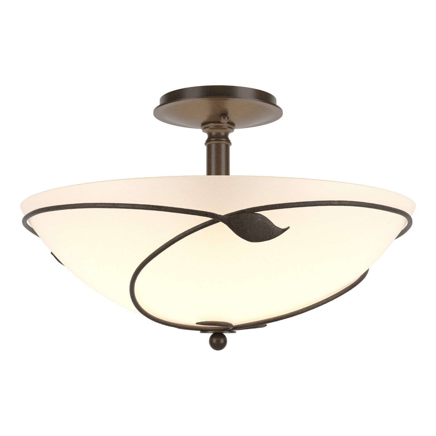 Hubbardton Forge - 126732-SKT-05-GG0052 - Three Light Semi-Flush Mount - Leaf - Bronze