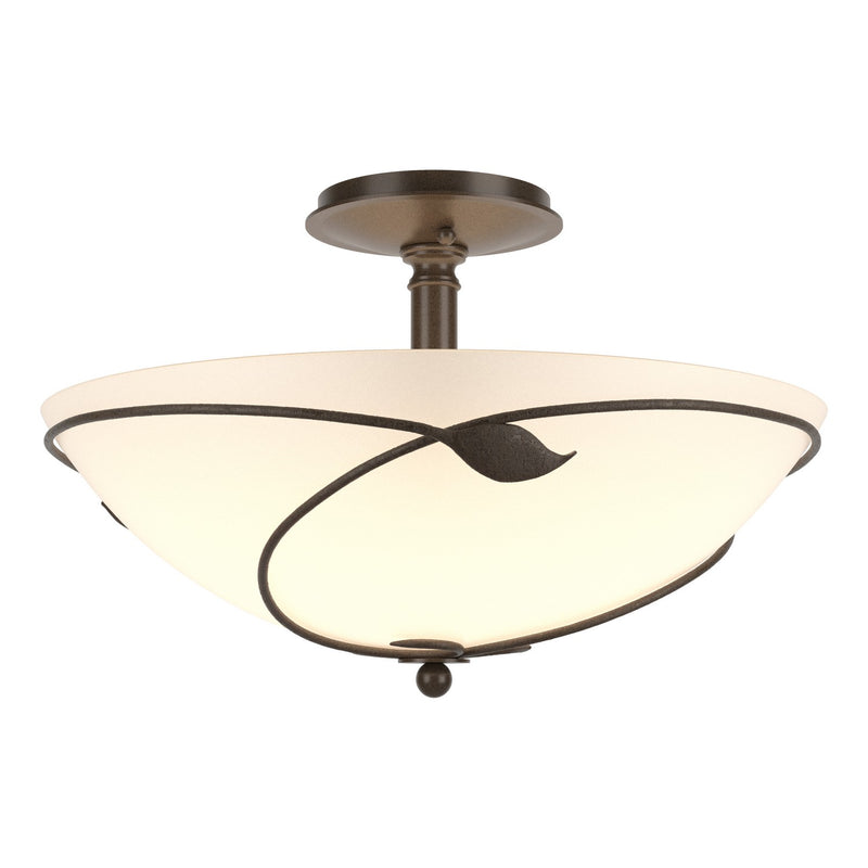 Hubbardton Forge - 126732-SKT-05-GG0052 - Three Light Semi-Flush Mount - Leaf - Bronze