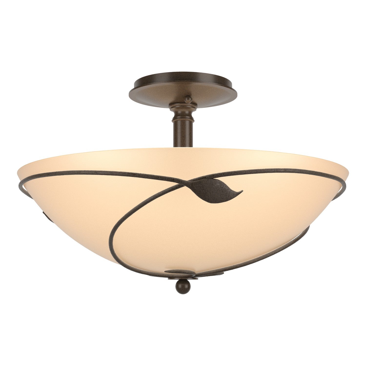 Hubbardton Forge - 126732-SKT-05-SS0052 - Three Light Semi-Flush Mount - Leaf - Bronze