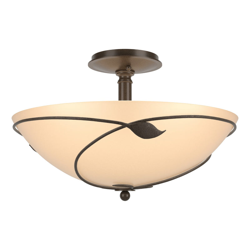 Hubbardton Forge - 126732-SKT-05-SS0052 - Three Light Semi-Flush Mount - Leaf - Bronze