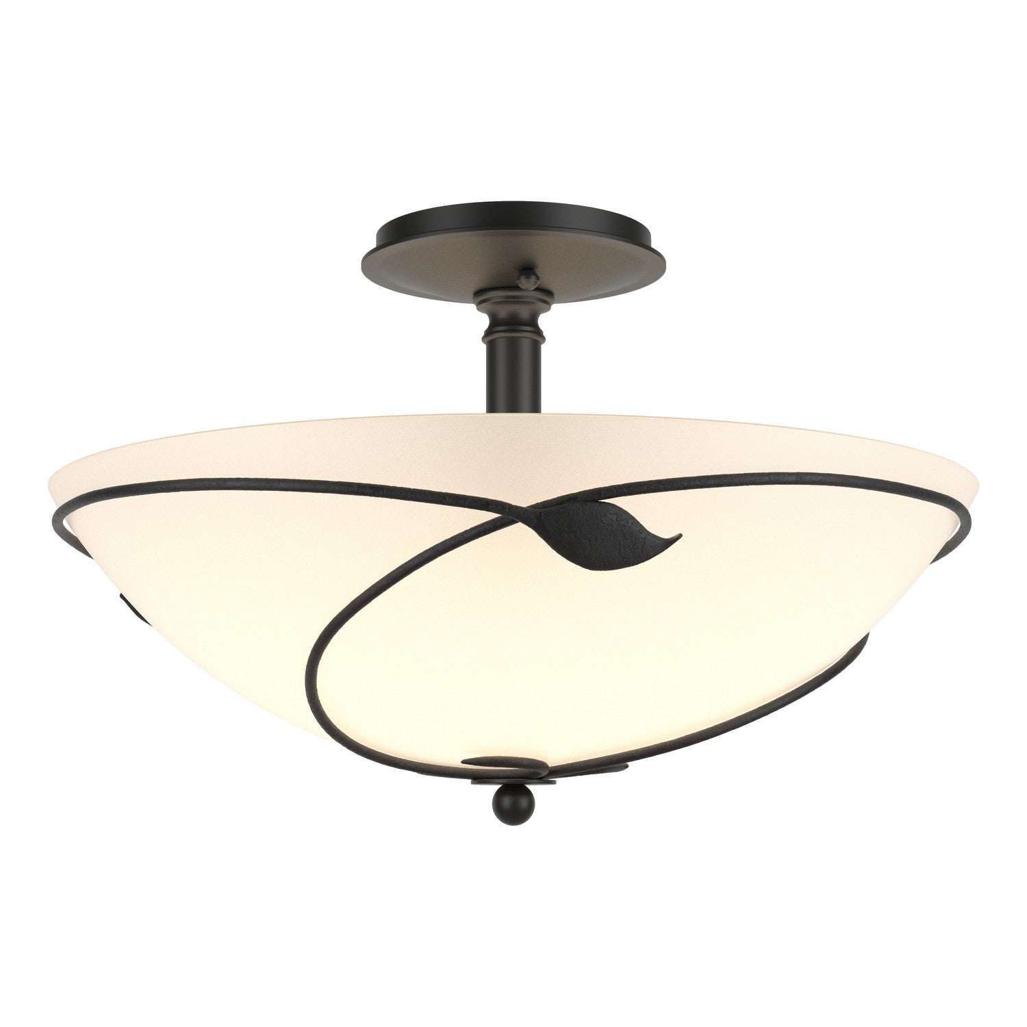 Hubbardton Forge - 126732-SKT-10-GG0052 - Three Light Semi-Flush Mount - Leaf - Black
