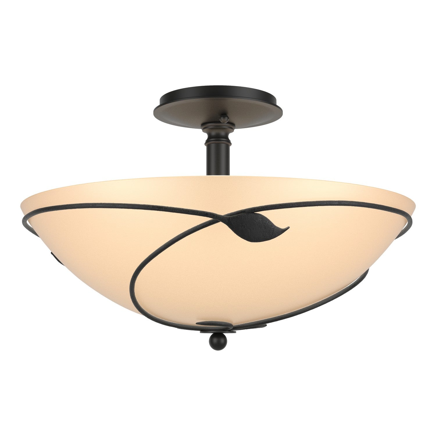 Hubbardton Forge - 126732-SKT-10-SS0052 - Three Light Semi-Flush Mount - Leaf - Black