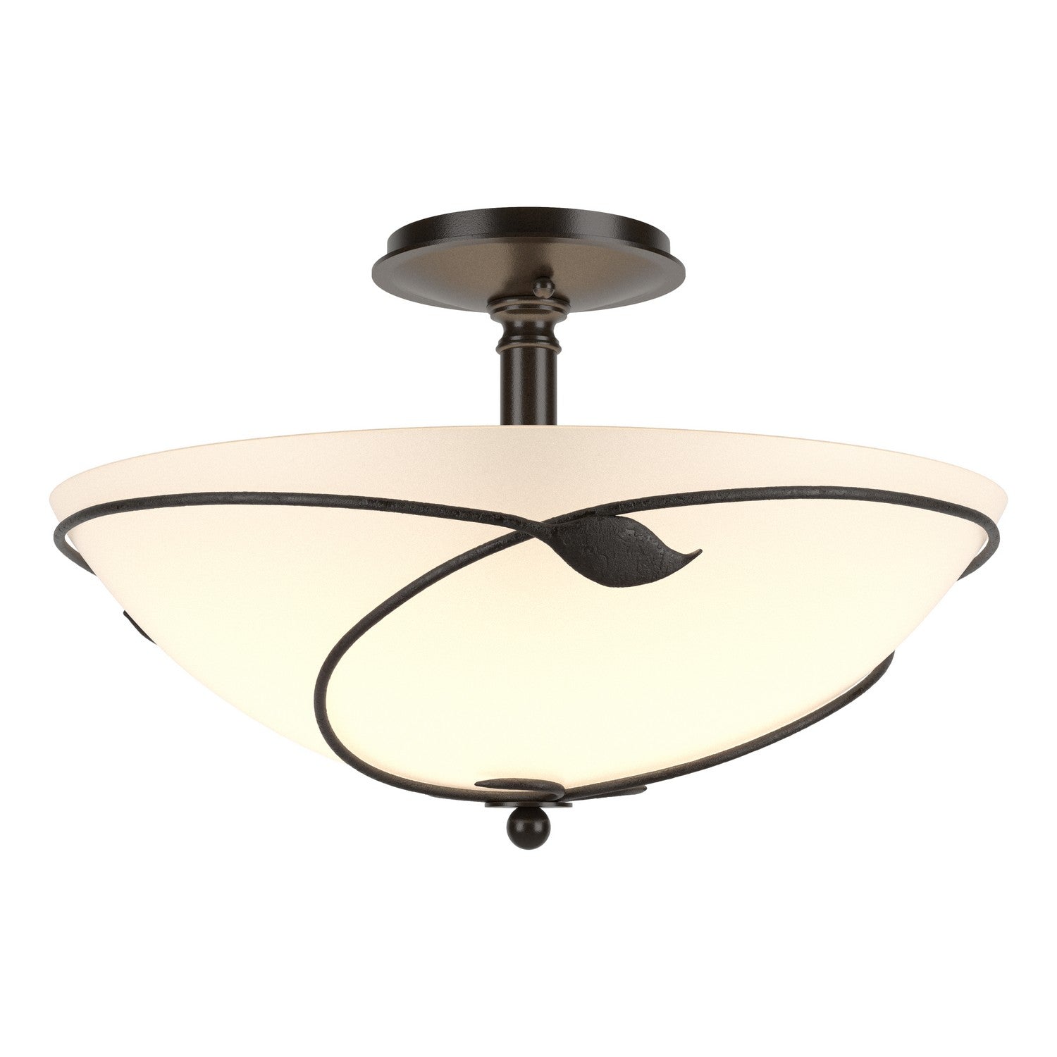 Hubbardton Forge - 126732-SKT-14-GG0052 - Three Light Semi Flush Mount - Leaf - Oil Rubbed Bronze