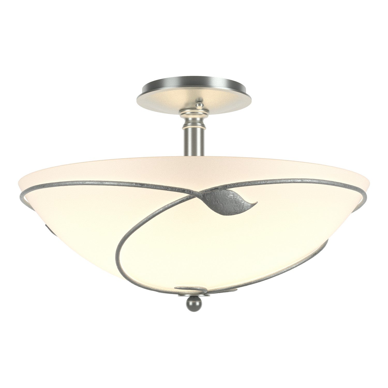 Hubbardton Forge - 126732-SKT-82-GG0052 - Three Light Semi-Flush Mount - Leaf - Vintage Platinum
