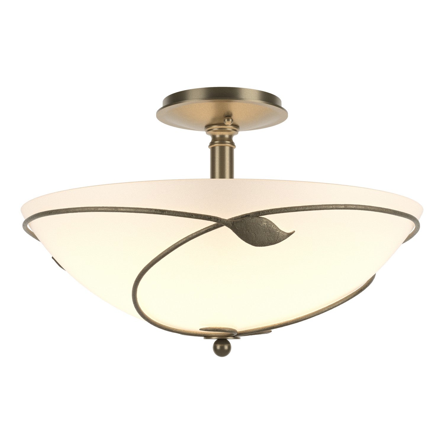 Hubbardton Forge - 126732-SKT-84-GG0052 - Three Light Semi-Flush Mount - Leaf - Soft Gold