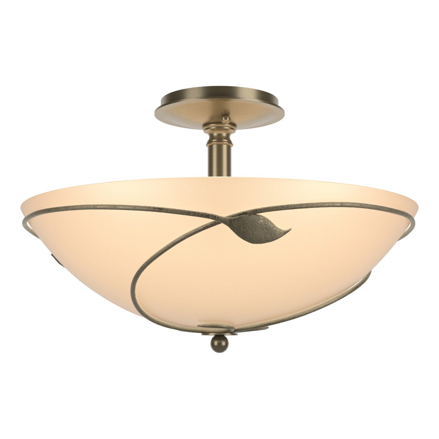 Hubbardton Forge - 126732-SKT-84-SS0052 - Three Light Semi-Flush Mount - Leaf - Soft Gold