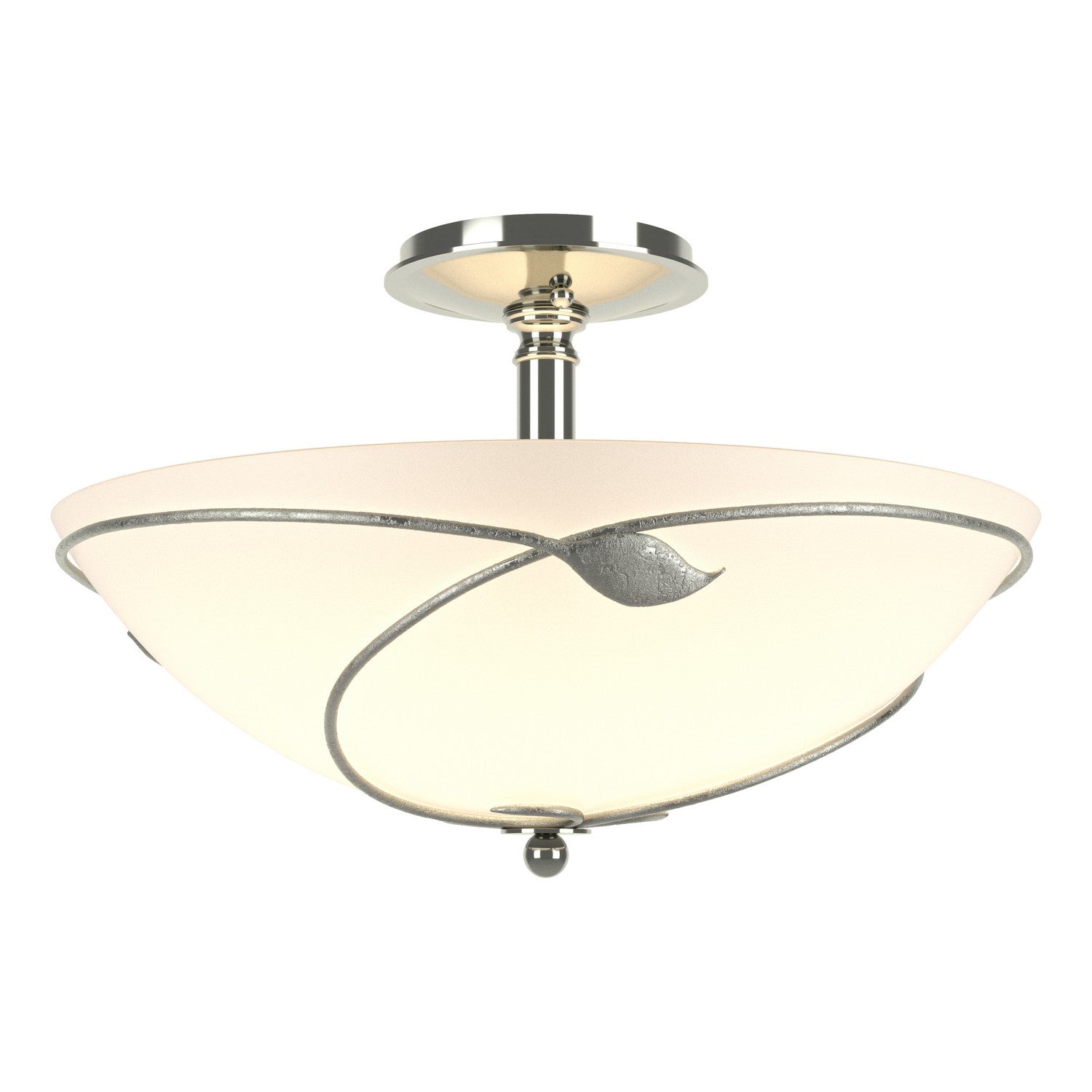 Hubbardton Forge - 126732-SKT-85-GG0052 - Three Light Semi-Flush Mount - Leaf - Sterling