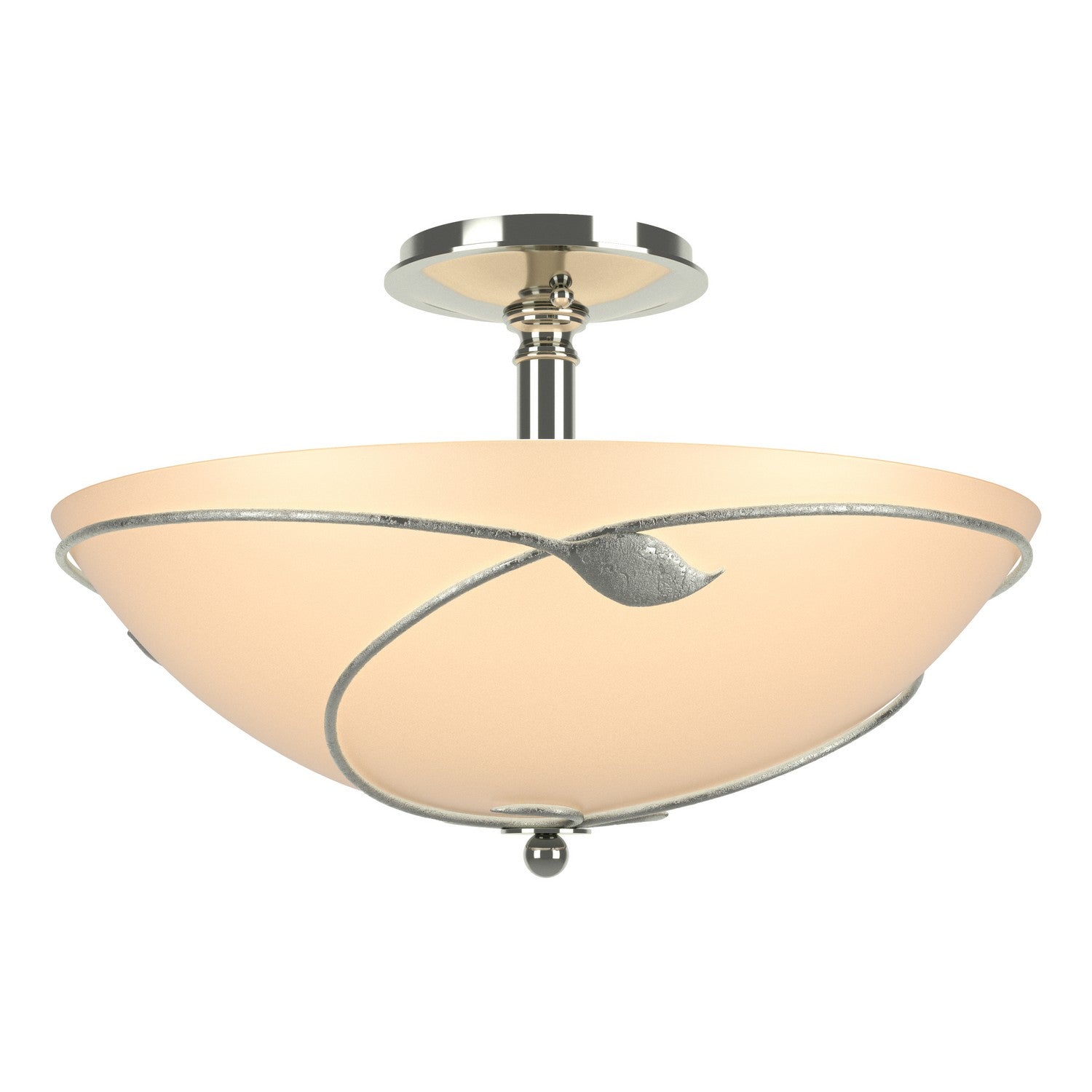Hubbardton Forge - 126732-SKT-85-SS0052 - Three Light Semi-Flush Mount - Leaf - Sterling