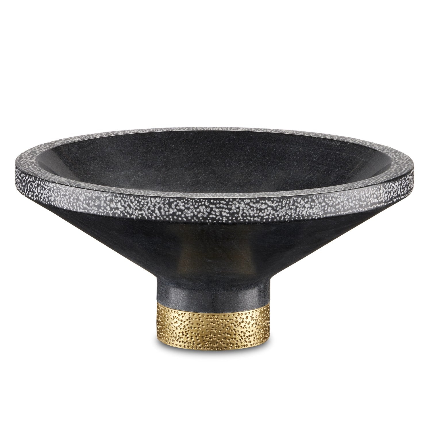 Currey and Company - 1200-0659 - Bowl - Vincent Collection - Black/Brass