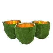 Currey and Company - 1200-0724 - Vase Set of 3 - Jackfruit Collection - Green/Gold