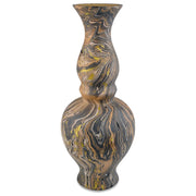 Currey and Company - 1200-0730 - Vase - Brown Marbleized Collection - Black/Brown/White/Gold