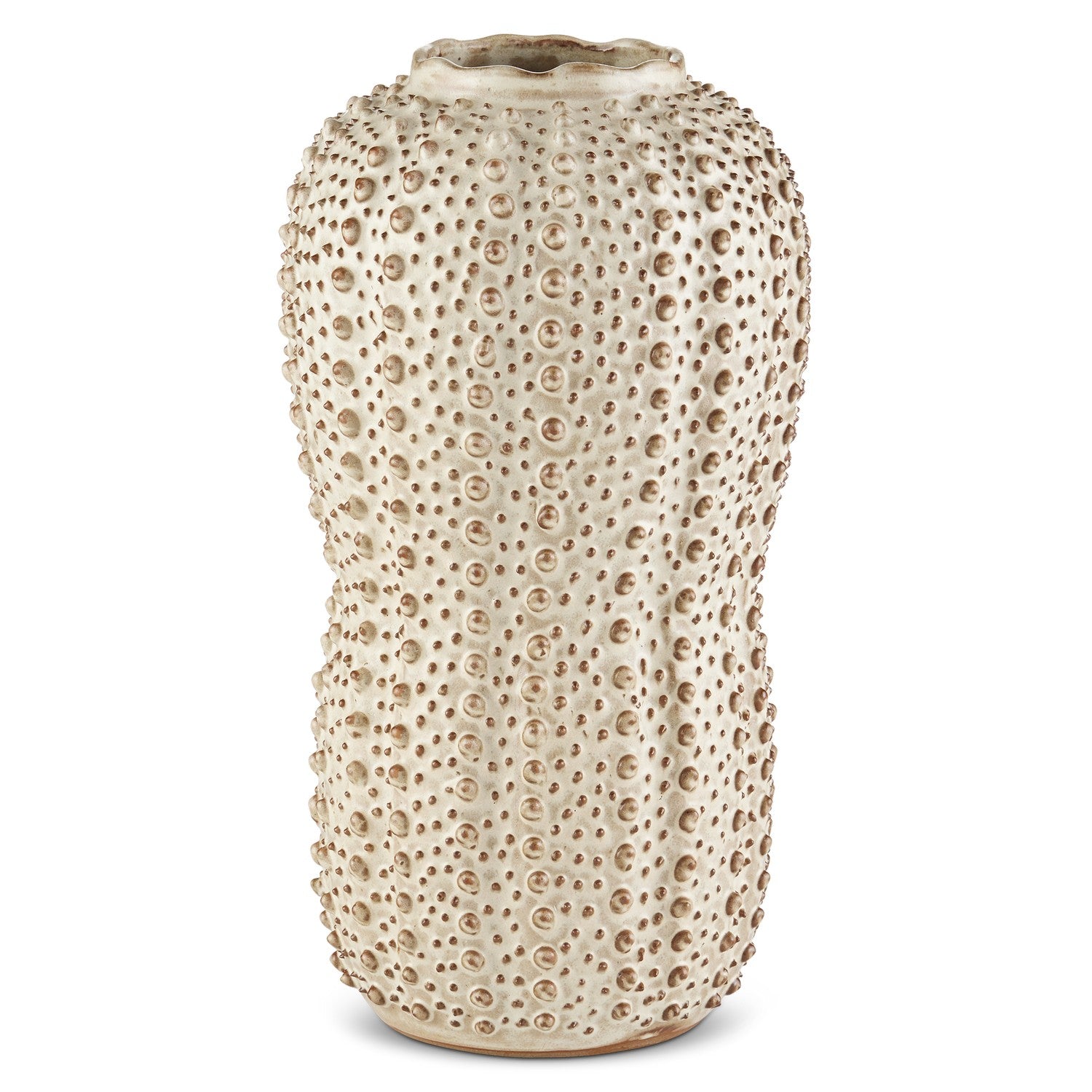 Currey and Company - 1200-0744 - Vase - Peanut Collection - Ivory/Brown