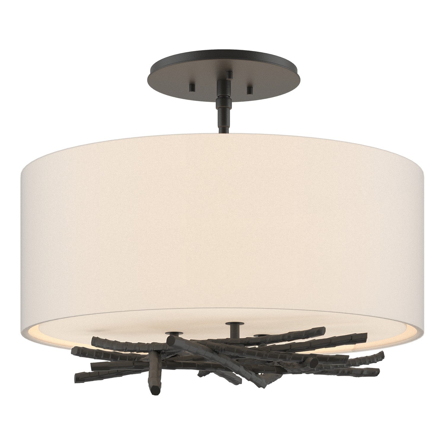 Hubbardton Forge - 127660-SKT-10-SE1505 - Three Light Semi-Flush Mount - Brindille - Black
