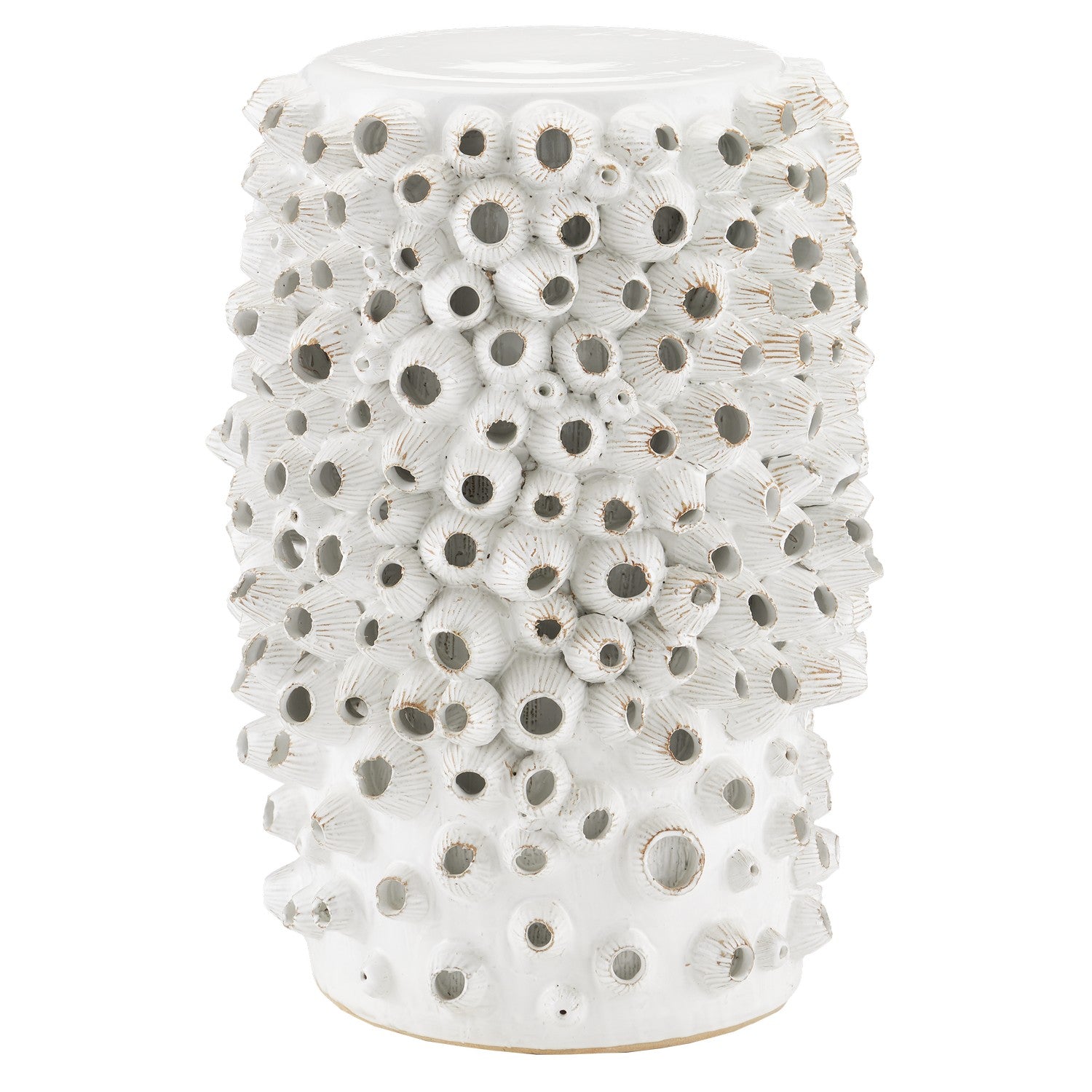 Currey and Company - 2000-0033 - Accent Table - Barnacle Collection - Antique White