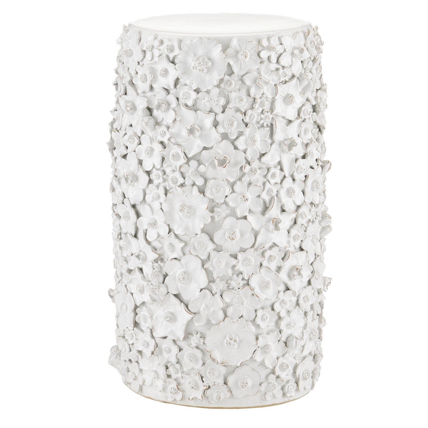 Currey and Company - 2000-0038 - Accent Table - Jessamine Collection - Jasmine White