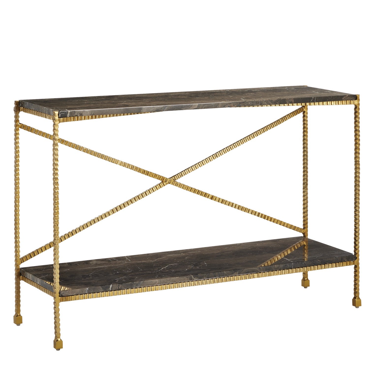 Currey and Company - 4000-0173 - Console Table - Flying Collection - Natural/Gold