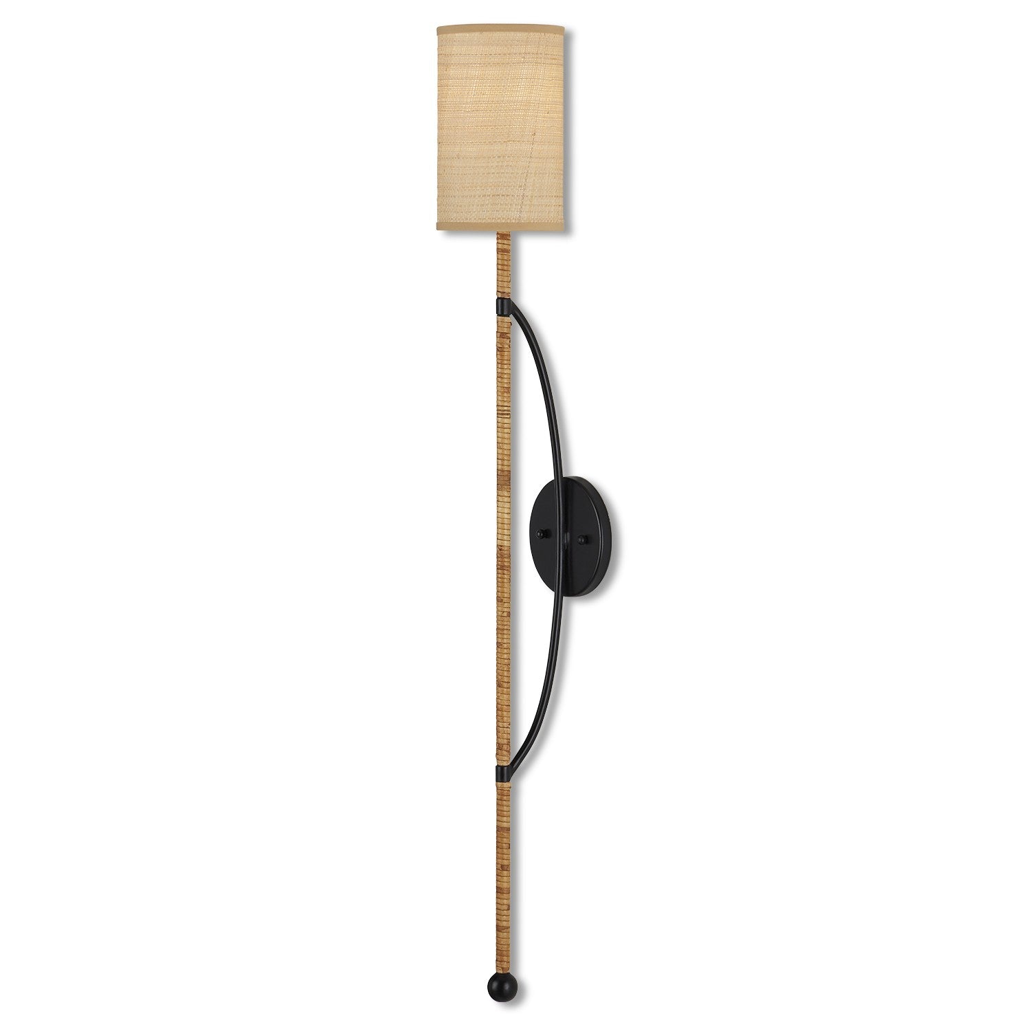 Currey and Company - 5000-0229 - One Light Wall Sconce - Capriole Wall Sconce - Natural/Satin Black