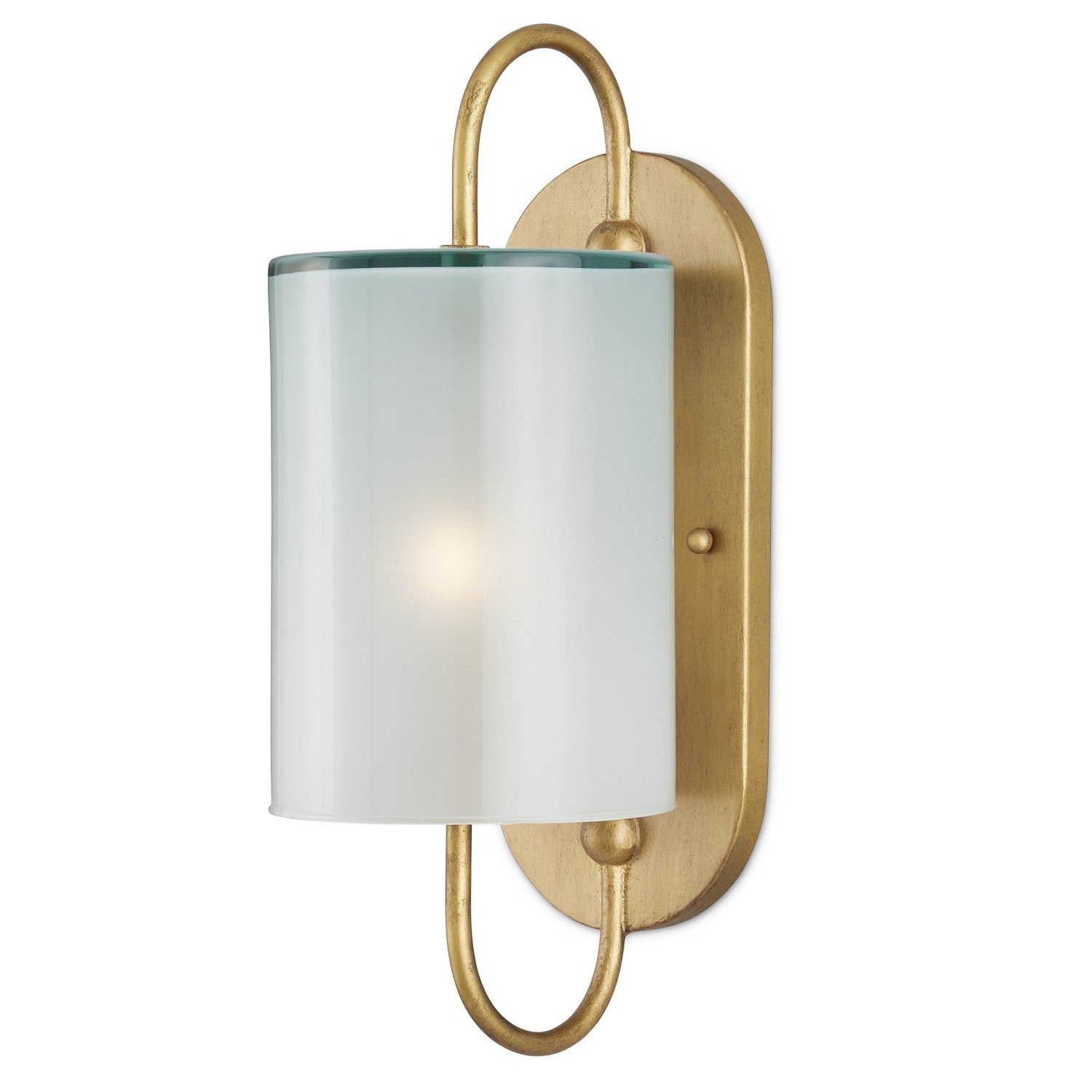 Currey and Company - 5800-0024 - One Light Wall Sconce - Glacier Collection - Brass/Frosted White
