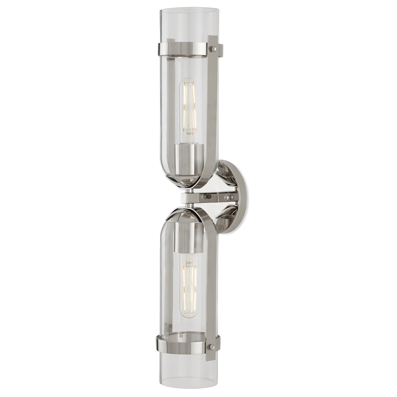 Currey and Company - 5800-0029 - Two Light Wall Sconce - Bonardi Collection - Polished Nickel/Clear