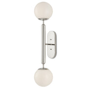 Currey and Company - 5800-0033 - Two Light Wall Sconce - Barbican Collection - Polished Nickel/White
