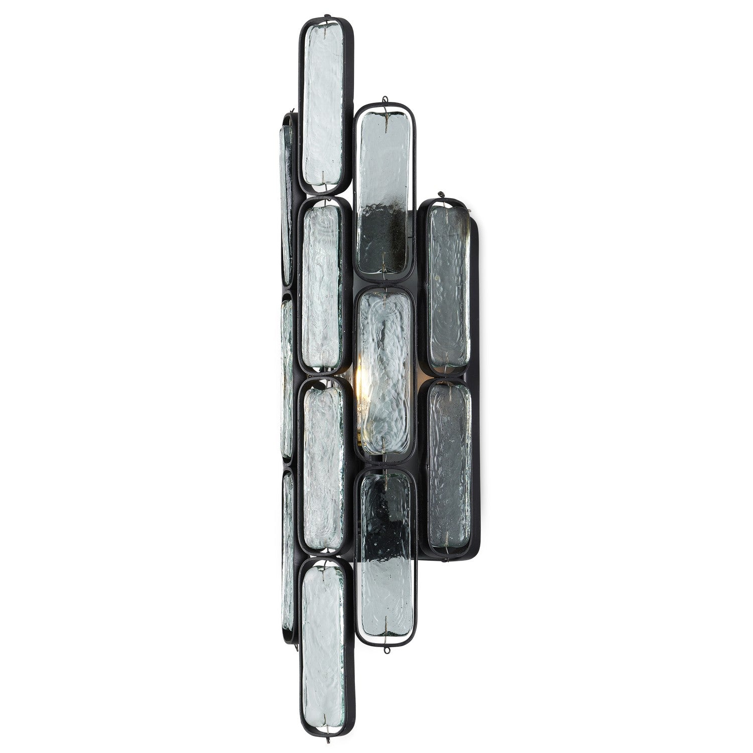 Currey and Company - 5900-0053 - One Light Wall Sconce - Centurion Collection - Clear/Satin Black