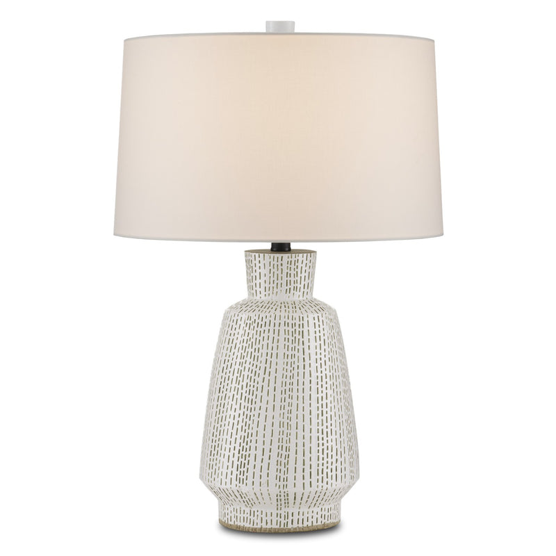 Currey and Company - 6000-0848 - One Light Table Lamp - Dash White Table Lamp - White/Green
