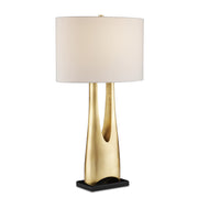 Currey and Company - 6000-0852 - One Light Table Lamp - La Porta Collection - Contemporary Gold Leaf/Black