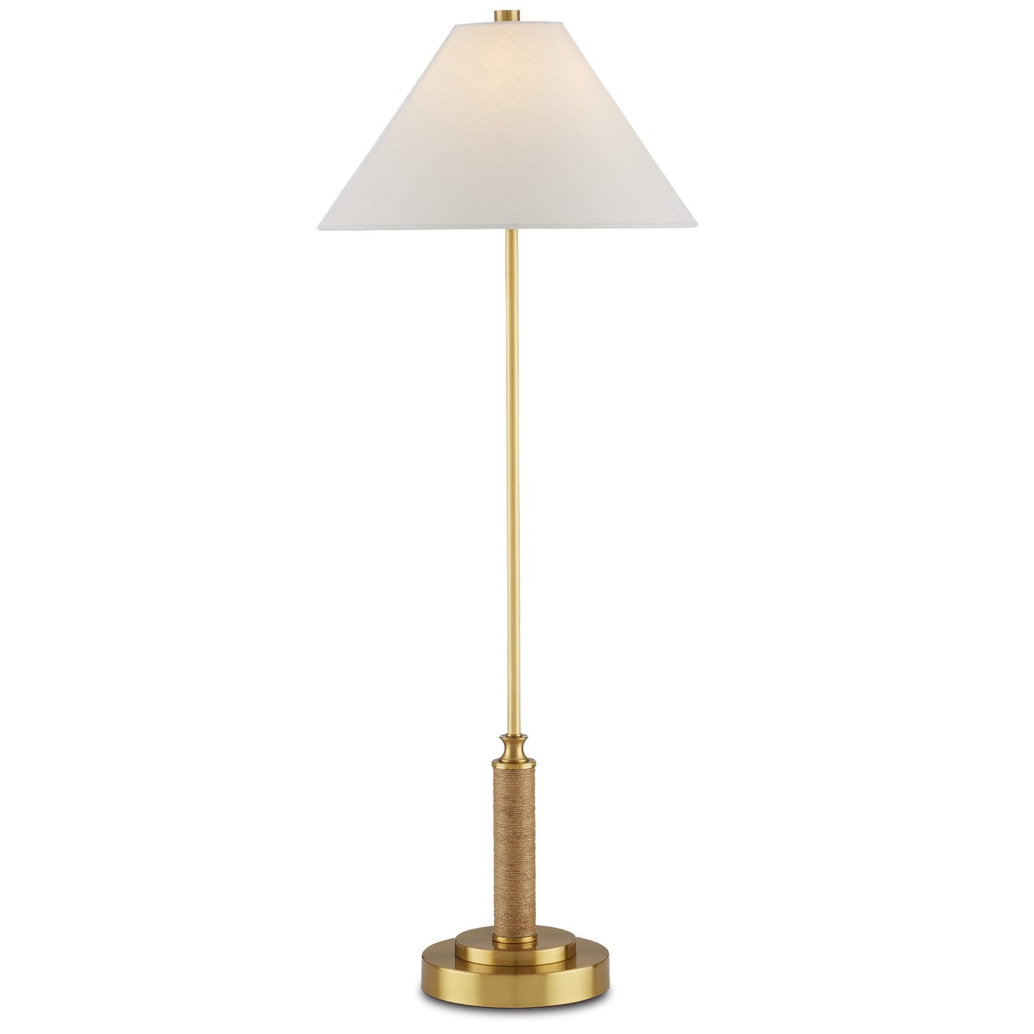 Currey and Company - 6000-0874 - One Light Table Lamp - Ippolito Brass Console Lamp - Antique Brass/Natural