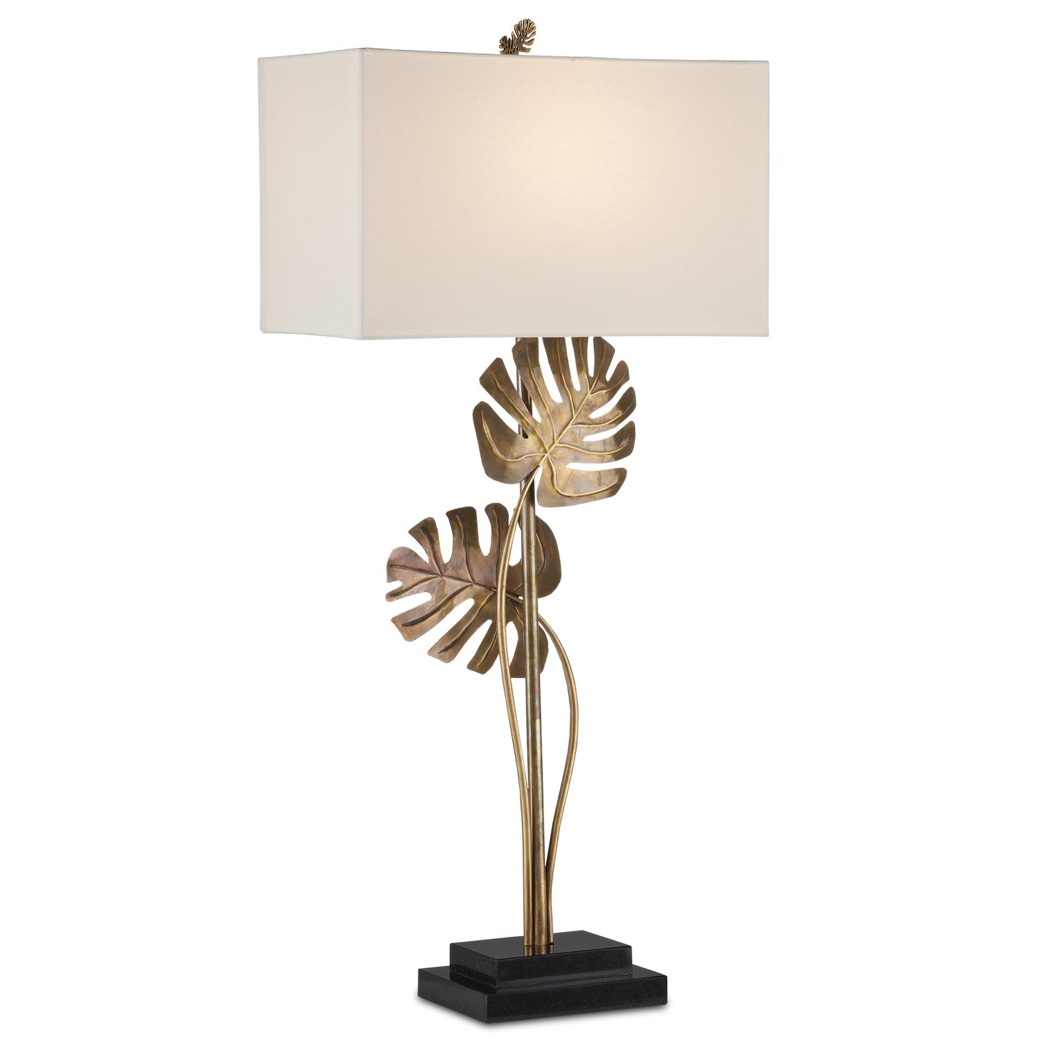 Currey and Company - 6000-0881 - One Light Table Lamp - Heirloom Brass Console Table Lamp - Antique Brass/Black