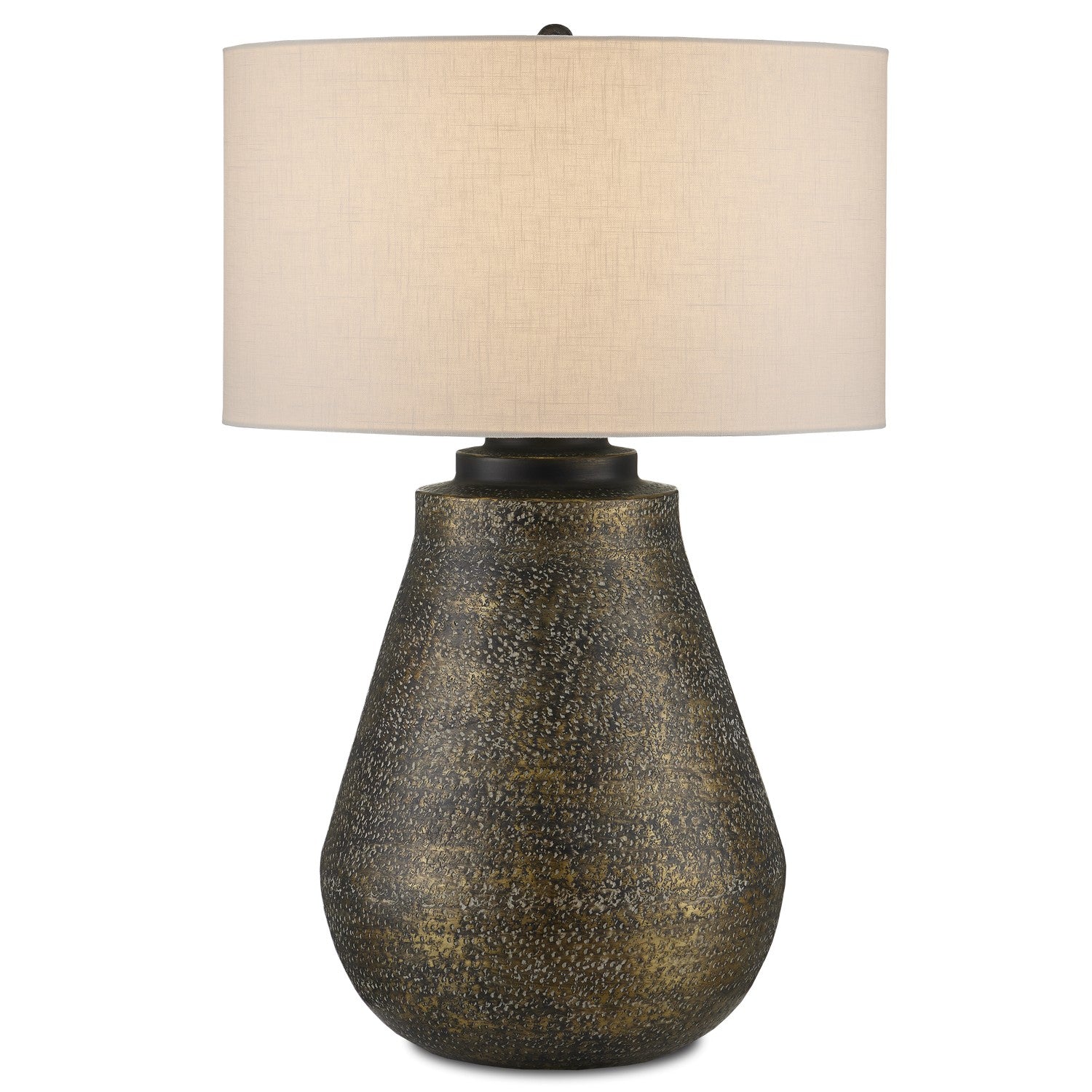 Currey and Company - 6000-0890 - One Light Table Lamp - Brigadier Collection - Antique Brass/Black/Whitewash