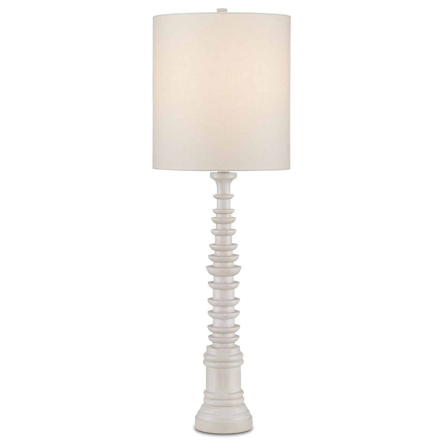 Currey and Company - 6000-0896 - One Light Table Lamp - Malayan Collection - Whitewash