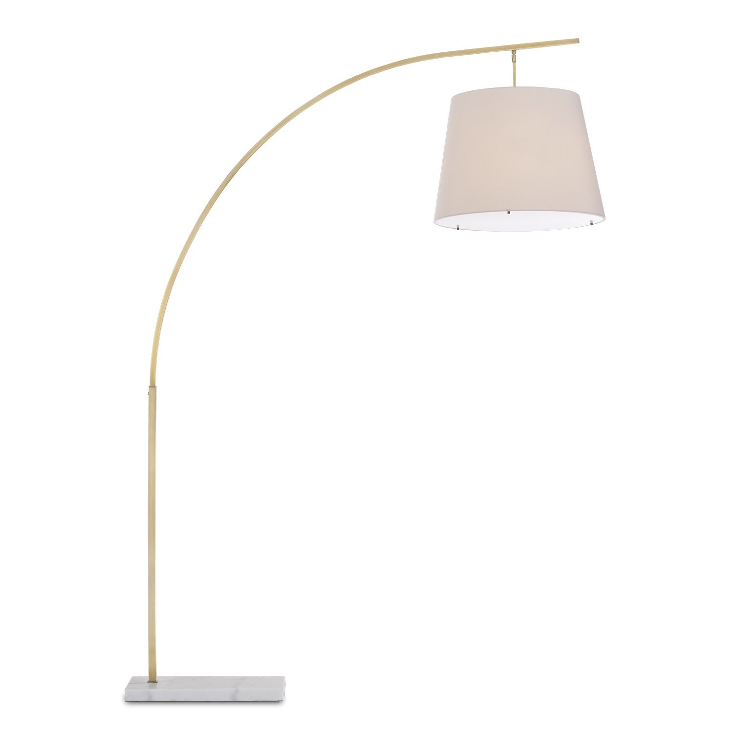 Currey and Company - 8000-0125 - Two Light Floor Lamp - Cloister Collection - Antique Brass/White