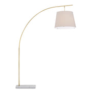 Currey and Company - 8000-0125 - Two Light Floor Lamp - Cloister Collection - Antique Brass/White