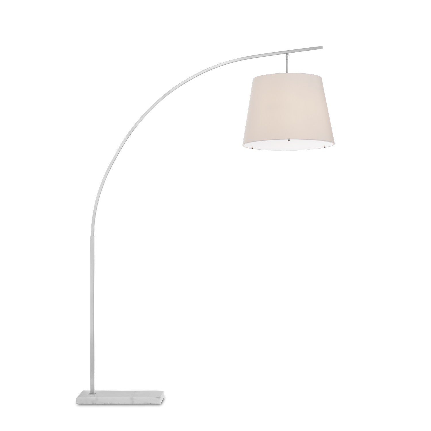Currey and Company - 8000-0126 - Two Light Floor Lamp - Cloister Collection - Brushed Nickel/White