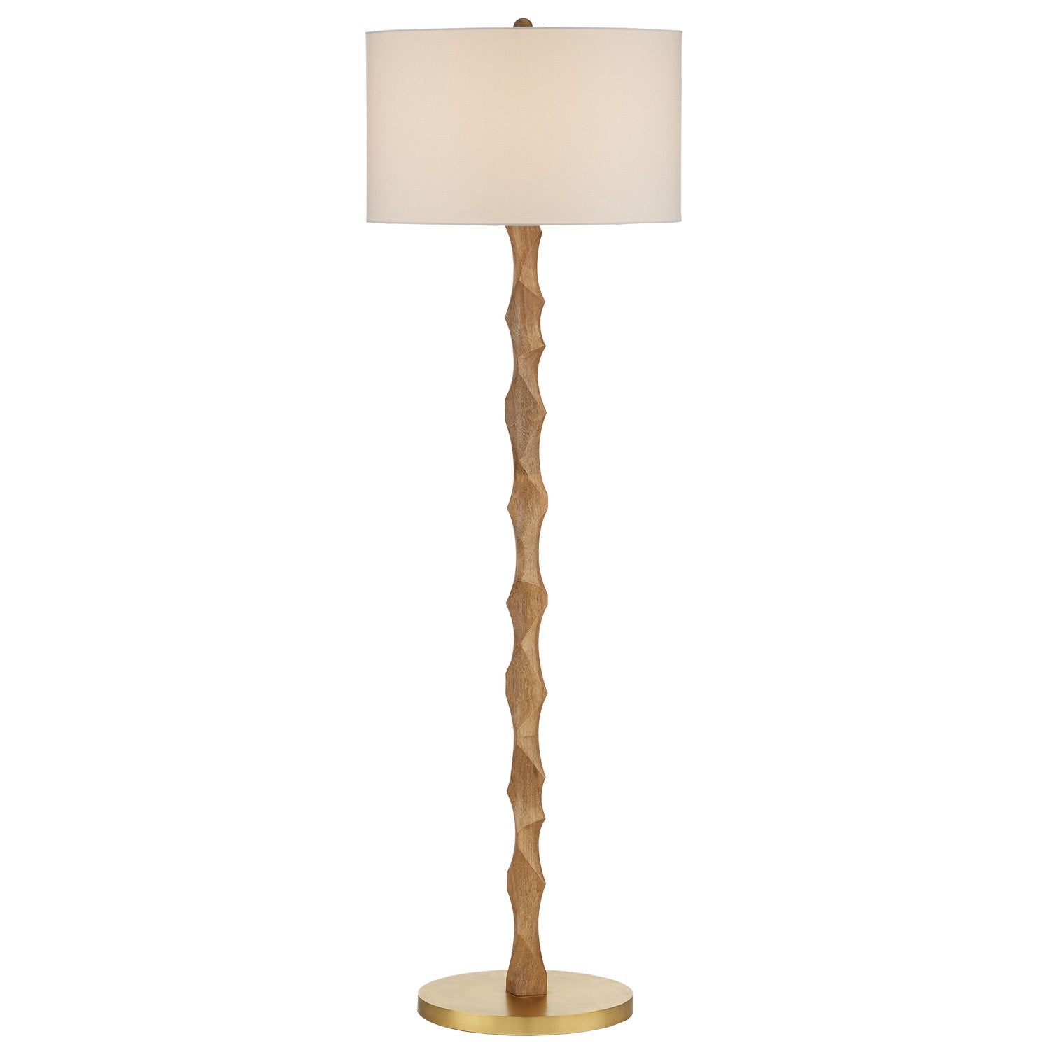Currey and Company - 8000-0135 - One Light Floor Lamp - Sunbird Collection - Natural/Brass
