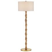 Currey and Company - 8000-0135 - One Light Floor Lamp - Sunbird Collection - Natural/Brass