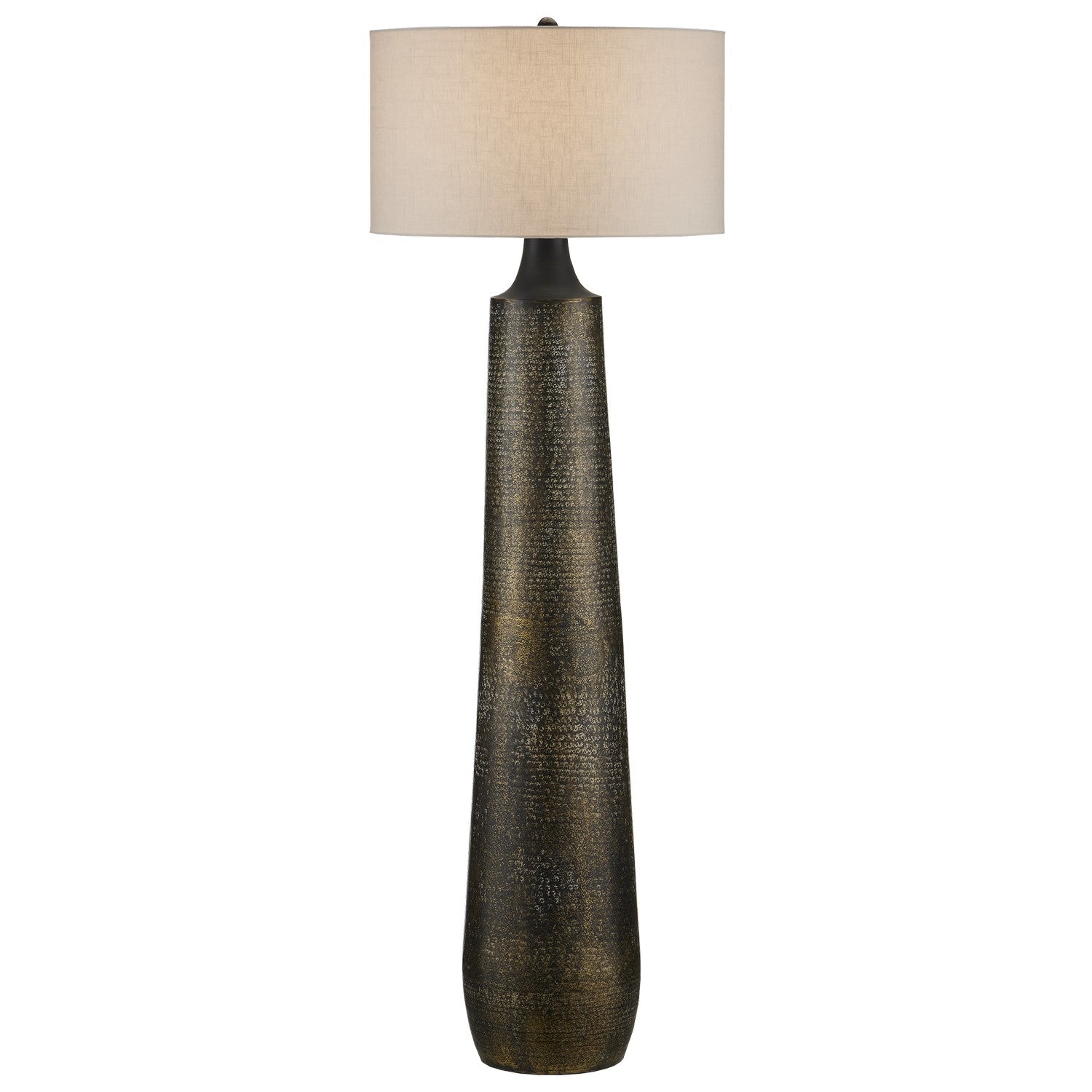Currey and Company - 8000-0136 - One Light Floor Lamp - Brigadier Collection - Antique Brass/Black/Whitewash