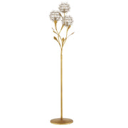Currey and Company - 8000-0137 - Three Light Floor Lamp - Dandelion Collection - Contemporary Silver Leaf/Silver/Contemporary Gold Leaf