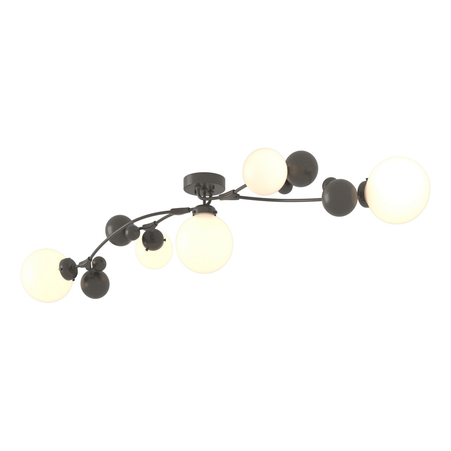 Hubbardton Forge - 128715-SKT-07-GG0639 - Five Light Semi-Flush Mount - Sprig - Dark Smoke