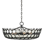 Currey and Company - 9000-0991 - Six Light Chandelier - Augustus Collection - Satin Black/Clear