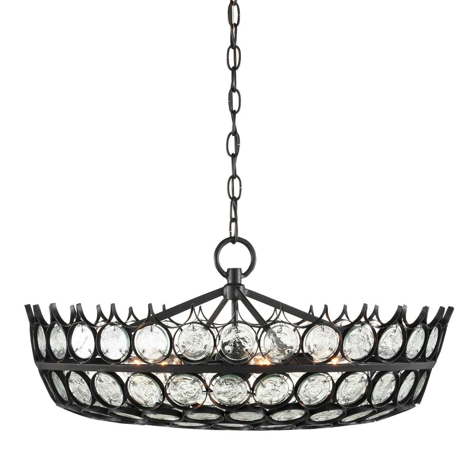 Currey and Company - 9000-0991 - Six Light Chandelier - Augustus Collection - Satin Black/Clear
