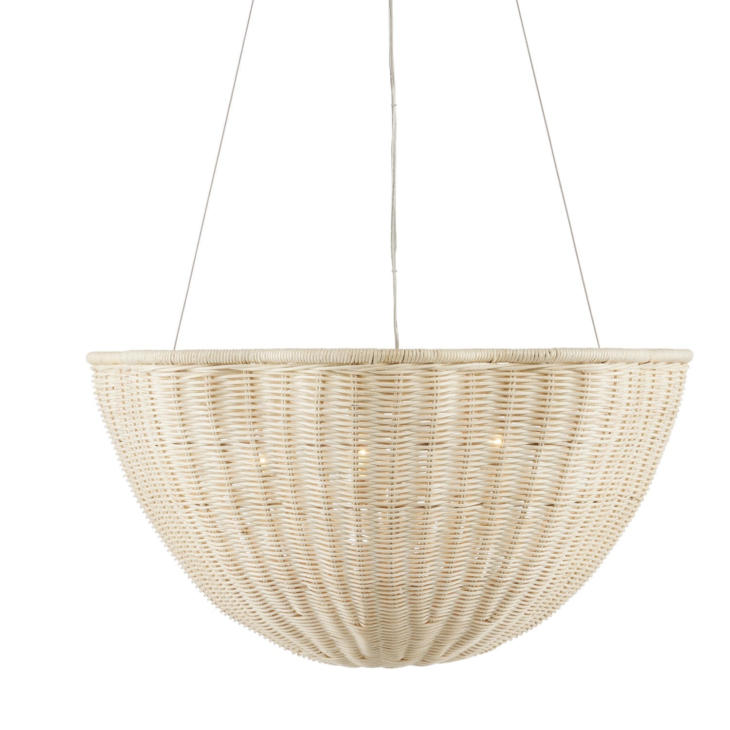 Currey and Company - 9000-0993 - Three Light Pendant - Telos Pendant - Bleached Natural/Vanilla