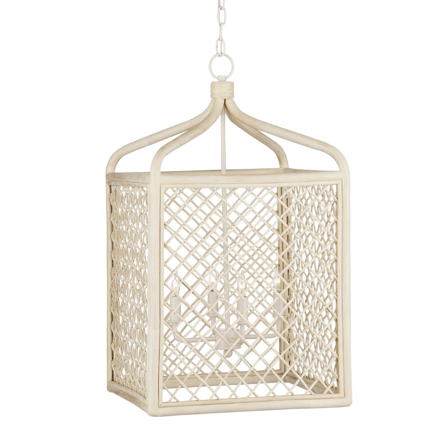 Currey and Company - 9000-0994 - Four Light Lantern - Wanstead Collection - Bleached Natural/Antique Pearl