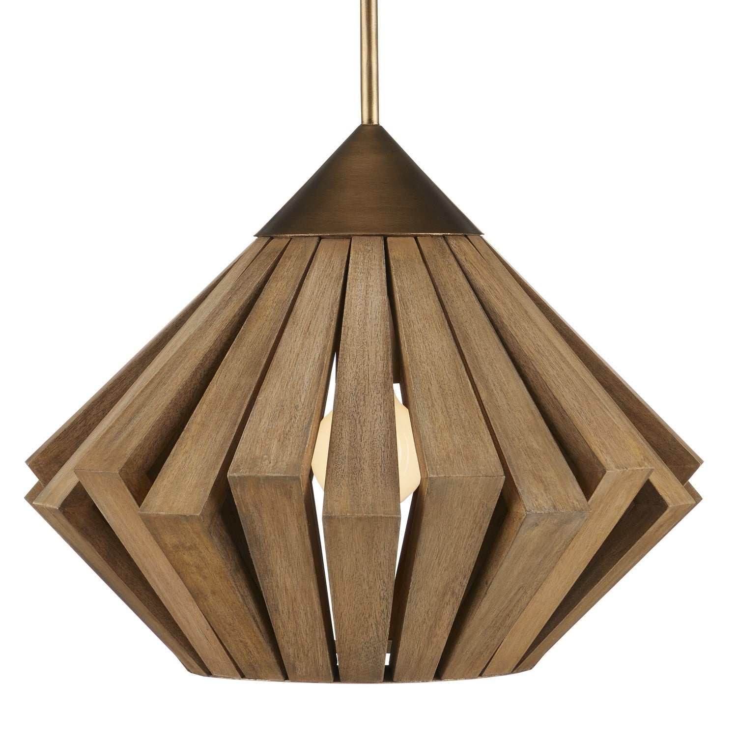 Currey and Company - 9000-0995 - One Light Pendant - Plunge Collection - Brass/Toffee