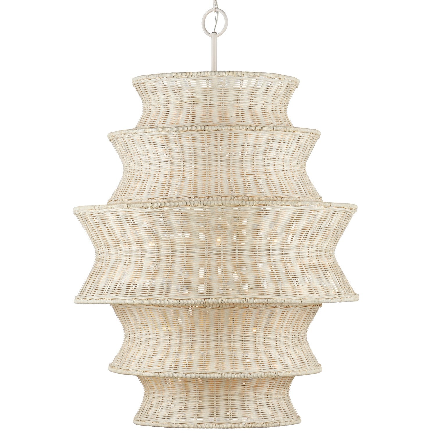 Currey and Company - 9000-1083 - Nine Light Chandelier - Phebe Collection - Bleached Natural/Vanilla