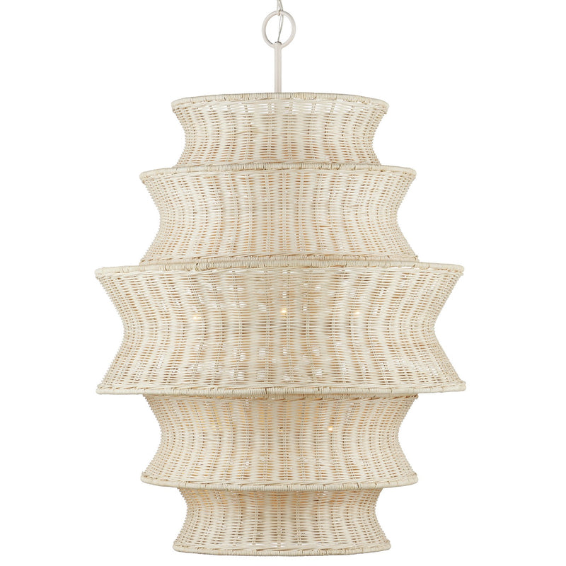Currey and Company - 9000-1083 - Nine Light Chandelier - Phebe Collection - Bleached Natural/Vanilla