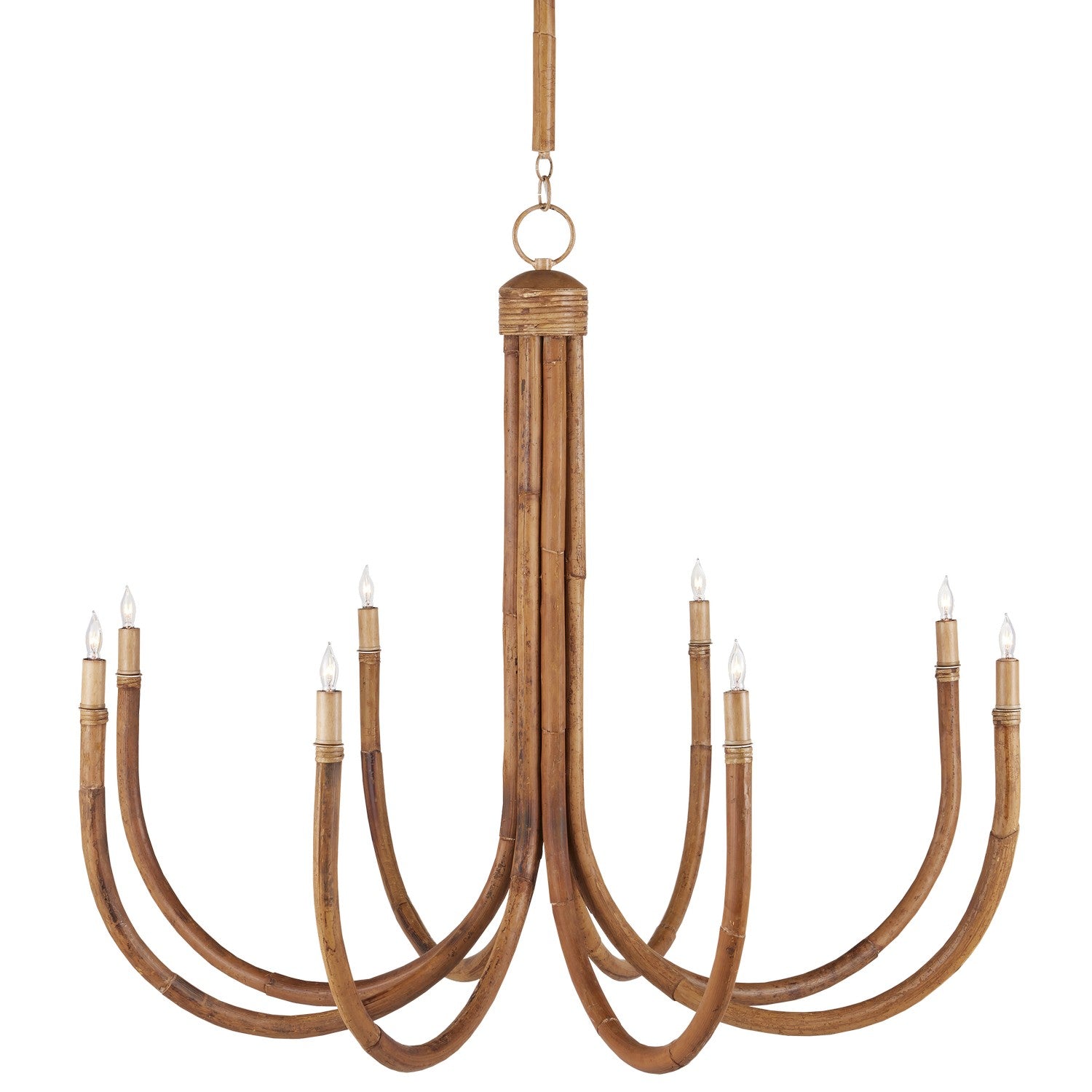 Currey and Company - 9000-1085 - Eight Light Chandelier - Samsara Chandelier - Natural/Saddle Tan