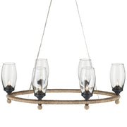 Currey and Company - 9000-1086 - Six Light Chandelier - Hightider Collection - Natural/Clear/French Black